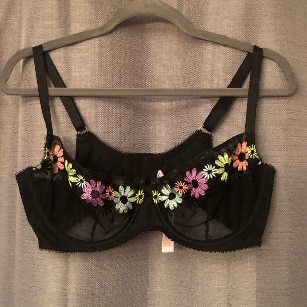Savage X Fenty Floral Sheer Black Bra
